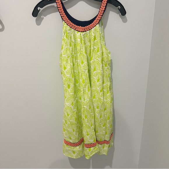 EUC Roller Rabbit Kids Sleeveless Dress in Green and Orange- Size 12 - Picture 1 of 6